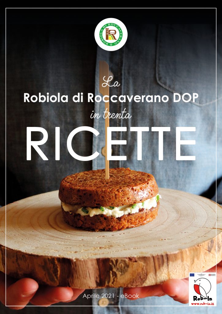 La copertina del ricettario di Paola Uberti, creativa digitale food and beverage, dedicato al formaggio Roccaverano DOP.
